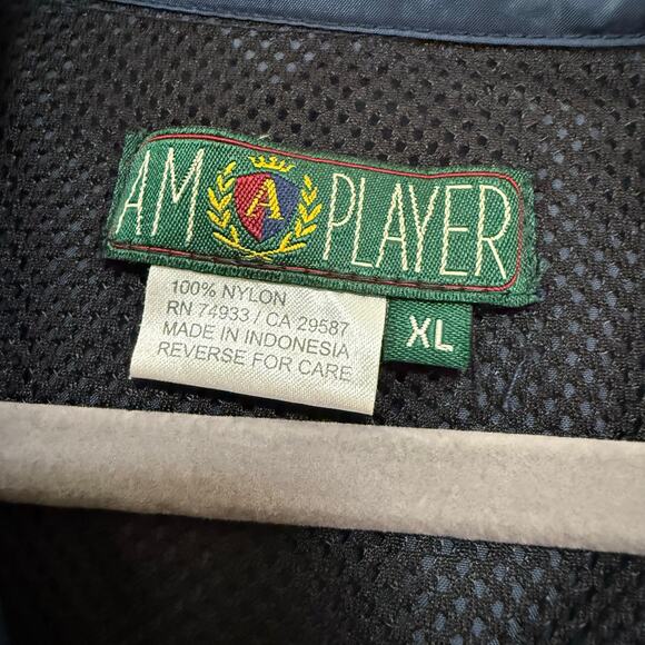 AM Player Men's Blue Navy Zip/ Snap Windbreaker Jacket Size XL - Picture 7 of 14